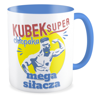 kubek SUPER CHŁOPAKA SIŁACZA niebieski